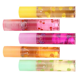 Minkissy 5Pcs Clear Lip Gloss Fruit- Sporated Lip Pomadas Transparente Lipector de Labios Hidratante Lápices Labiales para Mujeres Chicas características
