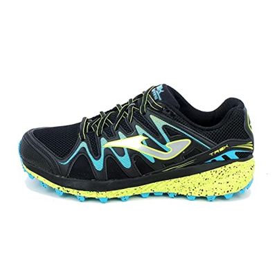 Joma Serie Trek, Zapatillas para Correr Hombre, Negro-Amarillo Fluor, 47 EU