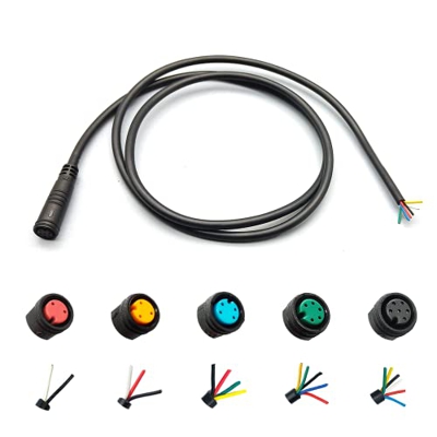 Ebike Cable Extension Julet Female Male 2/3/4/5/6 Pin Ebike Extension Connector Waterproof Plug for Electric Bicycle Display Throttle Pas Ebike Parts