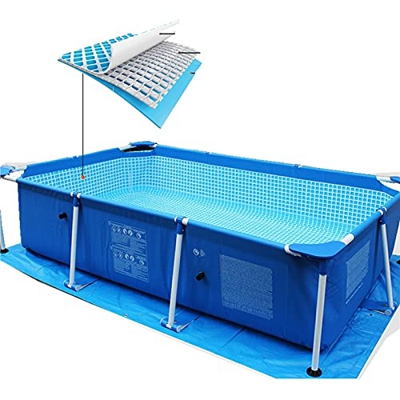 DTKJ Piscinas hinchables Piscina Marco de Acero para niños y Adultos Puede Nadar Familia sobre la Piscina en el Suelo. (Size : 2.6 * 1.6 * 0.65m)