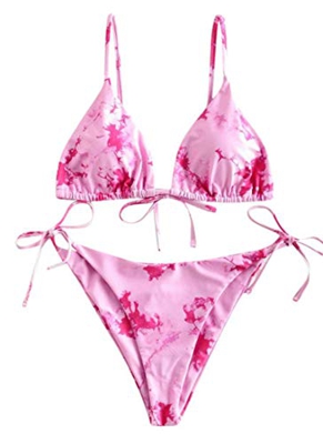 CheChury Moda Mujer Color Sólido Conjunto de Bikini 2 Piezas Sexy Cintura Baja Estampado Tie Dye + Chaleco Superior de Tres Piezas Cintura Baja Shorts
