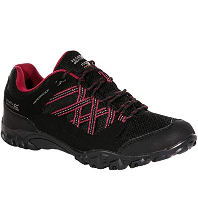 Regatta Chaussures Techniques De Marche Basses Edgepoint III, Zapato para Caminar Mujer, Negro/Beaujolais, 38 EU
