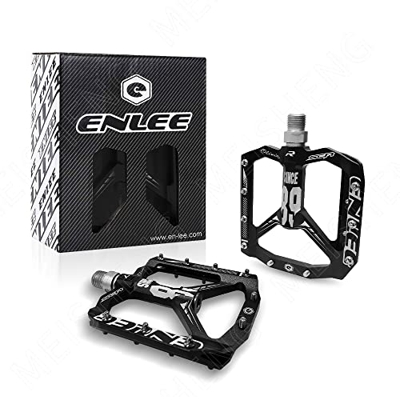 Pedales MTB Aluminio,SUFUL Fuerte Agarre Gran Plataforma Antideslizantes Pedales Bicicleta Montaña,Rodamiento DU Sellado 9/18 Pulgadas para MTB BMX Tr