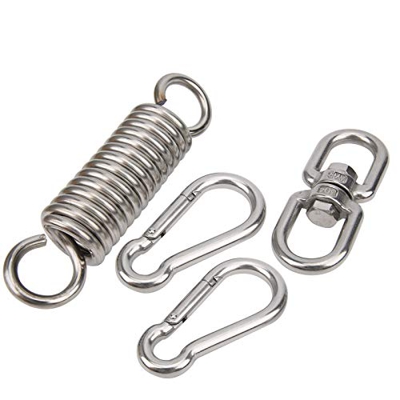 DAUERHAFT Kit de Silla Colgante de Bucle de rotación Resorte de Hamaca Inoxidable Durable para hamacas