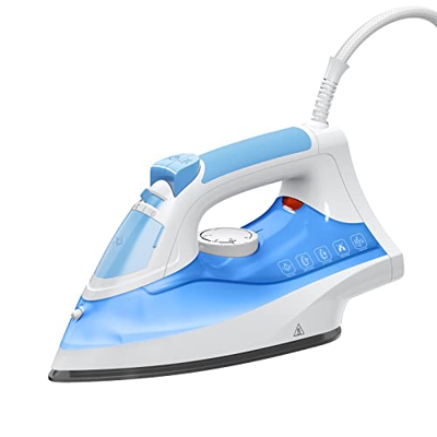 Plancha Ropa Vapor 1700 W,Golpe de Vapor 280 gr/min,Vapor Continuo 70 g/min,Depósito de Agua Transparente,Suela de Acero Inoxidable Antirrayaduras,Ant