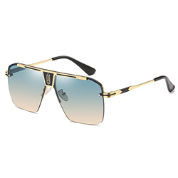 SHEEN KELLY Gafas de sol retro de gran tamaño para hombres y mujeres Gafas de sol cuadradas sin montura Gafas de sol con parte superior plana Vintage precio
