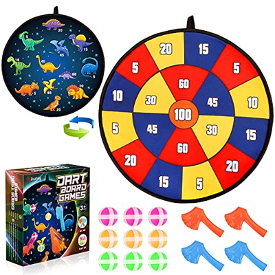 Baztoy Diana Niños, Diana Dardos de Doble Cara de 45CM con 9 Bolas y 4 Hachas, Juego de Dardos para Niños Juguetes para 3 4 5 6 7 8 9 10 11 12 Niños N