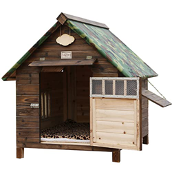 BOYH Caseta de Madera para Perros, Refugio para Casas de Perros, Cueva, Cachorros de Animales domésticos, casa para Perros con Techo Impermeable, para características