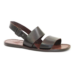 Gianluca - Sandalias Franciscanas de Cuero Marrón de Las Hombres - Número de Modelo: 500X-U-CUOIO - Tamaño: 40 EU en oferta