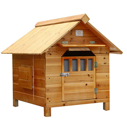 Casa de perro de madera al aire libre con ventanas de puerta, cabaña de troncos para mascotas, resistente a la intemperie, impermeable con techo extra precio