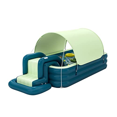 Fayelong Piscina Inflable con Dosel, Piscina Portátil sobre El Suelo para Bebés, Niños, Adultos, Piscina Inflable para Jardín Familiar, Patio Trasero 