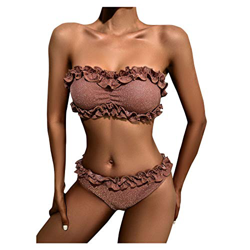 riou Bikinis Mujer 2021 Push up Sexy Mujeres Hojas Imprimir Vendaje Bikini Set Traje de baño brasileño con Relleno Sujetador Tops y Braguitas Ropa de  características