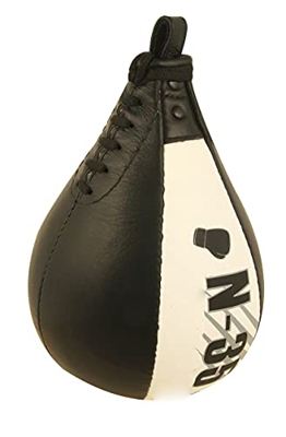 Saco de boxeo de piel auténtica, saco de boxeo MMA para entrenamiento, juego de entrenamiento de velocidad de piel, rodamientos giratorios, punzón, pe