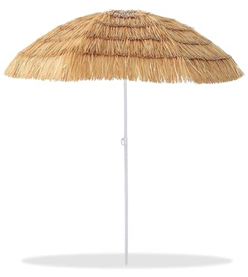 TIENDA EURASIA® Sombrilla de Playa Coco - Sistema Plegable con Tubo de Acero - Proteccion UV - Ø 180 cm - Ideal para Playa, Terraza o Jardin