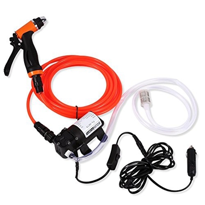 Yosoo - Mini limpiador de coche portátil 12 V 80 W, bomba de lavado y pistola de manguera de alta presión, limpiador de coche eléctrico