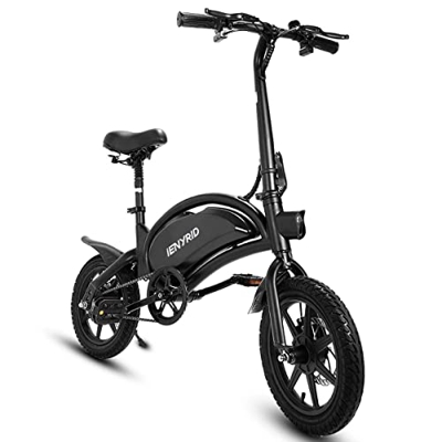 IENYRID Bicicleta Eléctrica con Pedales para Adultos, Bicicleta Eléctrica Plegable de 14 pulgadas y Transporte, Soporte de Aplicación
