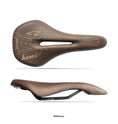 Sillín para bicicleta de montaña o trekking unisex, modelo WENS 2.7, piel auténtica y gel, para bicicleta urbana, fabricado a mano en Italia 2020, col características