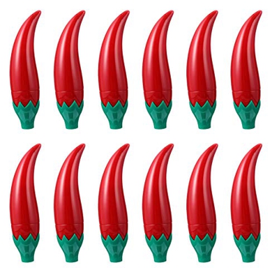 SOLUSTRE 12 Unidades de Lápiz Labial Tubo Vacío en Forma de Chile Botellas de Lápiz Labial Recargables Soporte de Bálsamo Labial Muestras de Pintalabi