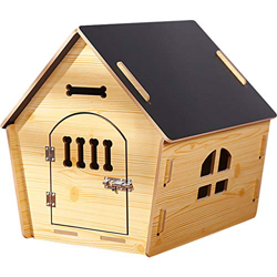 Casa de Madera para Perros con Cerradura I Casa para Perros de Interior I Lugar para Dormir para Las Mascotas I Repelente al Agua y Estable I Varios t características