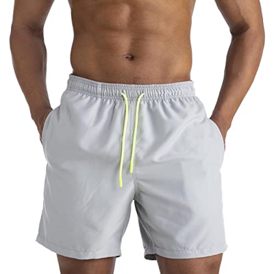 bañador de Hombre Transpirable de Secado rápido bañador de Hombre (L, Blanco)