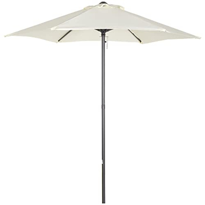 Outsunny Sombrilla de Jardín Ø2x2 m Parasol Mástil de Aluminio con Techo de Ventilación Pestillo de Fijación y Poste Desmontable para Terraza Patio Ex