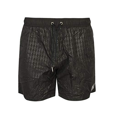 Karl Lagerfeld Bañador para hombre PIED-DE-Poule KL20MBM10 negro M