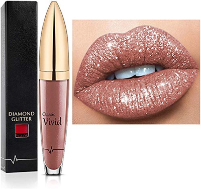 Lápiz labial de larga duración con brillo de diamante de 18 colores, lápiz labial líquido metálico, fácil de aplicar y limpiar, duradero e impermeable