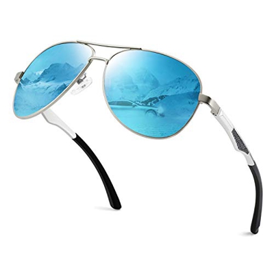 GQUEEN Gafas de Sol Hombre Polarizadas Clásico Aviador Piloto Protección UV400 Retro Gafas de Sol Mujer Metal