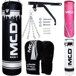 MCD Vacío Saco de Boxeo Adulto 4FT, 5FT Bolsa de Boxeo con Guantes Soporte de Pared y Cadena Ideal para MMA, Artes Marciales, Kickboxing Uso Profesion características