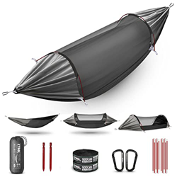 ETROL Hamaca, actualización de la Hamaca para Acampar con mosquitera, Tienda de Hamaca portátil de Aluminio con diseño Blackout 3 en 1 para el Patio T en oferta