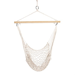 GTREWADE Camping Hamaca Hamaca Silla Cuerda de algodón Silla de Tejido Silla de Madera Dura Silla de Swing de Barras for jardín Interior Decoración de en oferta