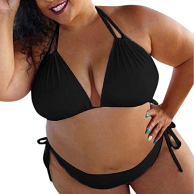 Bikini para mujer de cintura baja, tanga, sexy, cuello en V, parte superior de bikini triangular, traje de baño de dos piezas para verano, playa, suje
