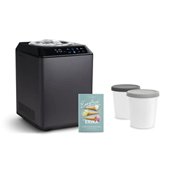 Heladera yogurtera 2 en 1 ERIKA con compresor de refrigeración y función de calefacción, 2,5 l Máquina de helados y yogur en acero inoxidable, función características