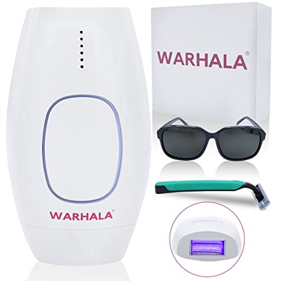 Warhala Depiladora Láser Luz Pulsada IPL,999,000 Flashes, Depilacion Mujer y Hombre, Depilación Láser Parmente Cara Axilas Bikini Piernas Brazos Espal
