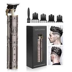 Cortador de Pelo Recargable Hombre Recortadora de Barba Máquina Cortar Pelo Profesional T Blade Trimmer Zero Gapped Cortapelos Inalámbrico Perfilador  características
