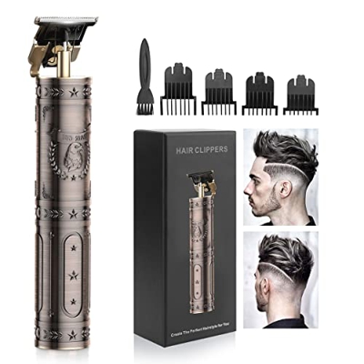 Cortador de Pelo Recargable Hombre Recortadora de Barba Máquina Cortar Pelo Profesional T Blade Trimmer Zero Gapped Cortapelos Inalámbrico Perfilador 