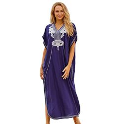 Vestido Largo de Playa para Mujer Kaftan Maxi Pareo Bikini Cover Ups para Verano Vacaciones en oferta