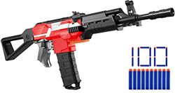 Pistola Juguete Eléctrica con Clip 12 Dardos, AK47 Armas Juegete Automático Grande para Nerf Flechas con 100 Espuma Balas, 3 Modos Disparo, USB Recarg precio