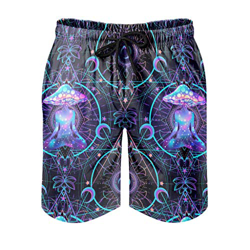 Attiubiuj Pantalones cortos de baño para hombre, de verano, con impresión 3D, con bolsillos, Blanco, L en oferta