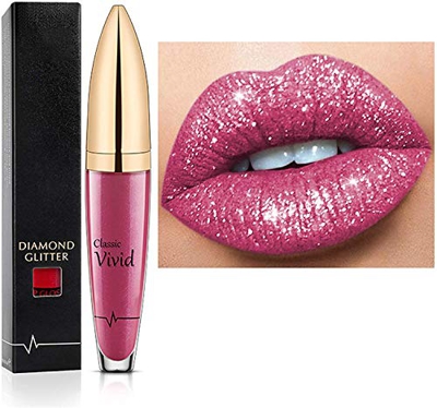 Lápiz labial de larga duración con brillo de diamante de 18 colores, lápiz labial líquido metálico, fácil de aplicar y limpiar, duradero e impermeable