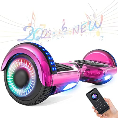 HOVERMAX Hoverboards para Niños,Hoverboards de 6.5 Pulgadas,Hoverboards Autoequilibrante con Altavoz Bluetooth, Luz LED de Color, Potente Motor Dual, 