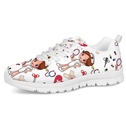 POLERO Nurse - Zapatillas de Mujer para Enfermera, Ligeras, para Correr, Caminar, Malla, Planas, para Tenis, para Mujer, Deportes, Apartamentos, 38 EU características