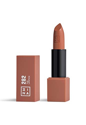 3INA Maquillaje vegano sin crueldad – The Lipstick 282 – Lápiz labial marrón claro – Lápiz labial duradero 5h – altamente pigmentado – Mate – Perfumad