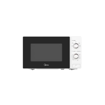 Midea Element MCM208MMWP - Microondas sin grill - 20L - 700W - 5 Niveles de Potencia - Descongelación por tiempo o peso - Cristal negro con marco blan