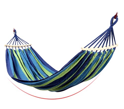 SUBEEN Hamaca para Acampar, Tela de Lona Duradera, con Capacidad de Carga de 300 kg, Dos Vigas antivuelco y Resistentes Correas metálicas con Nudo par