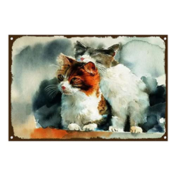 Retro Art Pintura Aluminio,Mascota Gato Animal,letreros de Metal Retro,Tienda De Mascotas Decoración Cartel ,Placa Decorativa en oferta