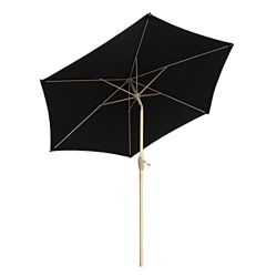 Sekey® sombrilla Parasol para terraza jardín Playa Piscina Patio diámetro 270 cm Protector Solar UV50+ Negro precio