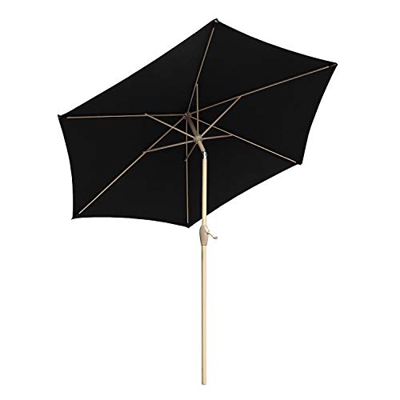 Sekey® sombrilla Parasol para terraza jardín Playa Piscina Patio diámetro 270 cm Protector Solar UV50+ Negro
