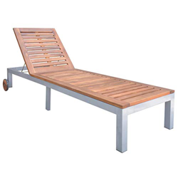 Tidyard Tumbona de jardín Tumbona de Exterior con 2 Ruedas para Jardín Patio o Balcón,Respaldo Ajustable,Madera Maciza Acacia,207x70x(31-88) cm características