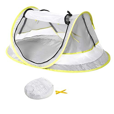 Tienda portátil de viaje para bebé, tienda de playa, con un sombrero de protección solar para niños, refugios para el sol, plegable al aire libre, par